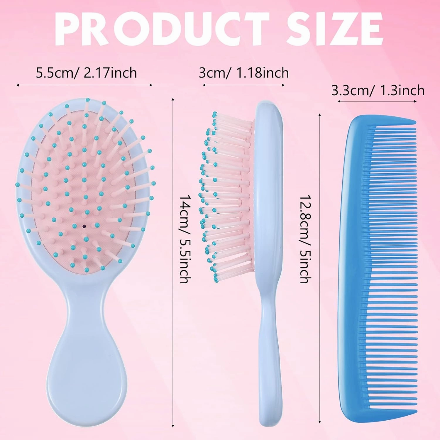 56 Pcs Mini Wet Hair Brush Hair Combs Set 28 Small Pocket Travel Detangler Brush 28 Colorful Combs Toddler Mini Detangling Brushes Soft Bristles for Women Baby Girls Kids(Classic Color)