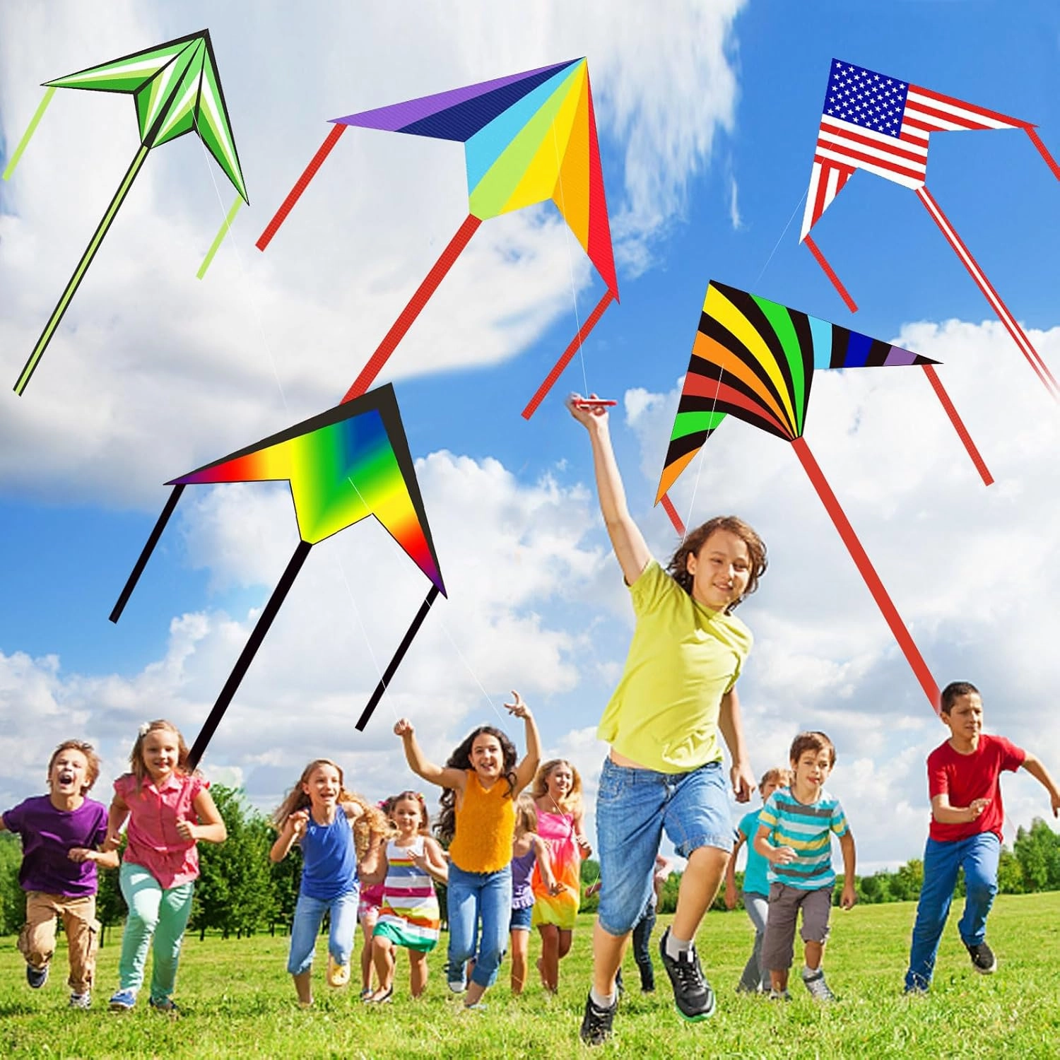 5 Pack Kite for Kids Adults Easy to Fly, Rainbow Kites for Toddlers Age 3-5 Beginners, Kites for Kids Ages 4-8 8-12 Easy to Fly in Low Wind- Kite for Family Beach Outdoor Games and Activities