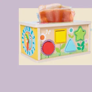 6-in-1 Montessori Baby Tissue Box Toy, Wooden Activity Cube for 6  Months, Color & Shape Sorter Puzzles Sensory Toys for 12-18 Months. Baby Early Education Fine Motor Skills Gift for Toddlers 1-3