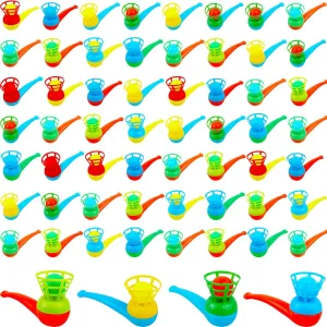 60 Pcs Floating Blow Pipe Ball Toys, Random Color, Balance Ball Blowing Toys for Kids, Party Supplies