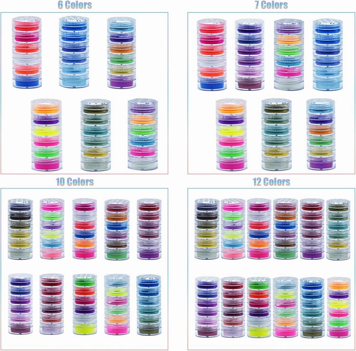 72 Colors Nail Pigment Powder Luminous Iridescent Powder Podwer High-Gloss Halo Pearlescent Nail Powder Pigment for Halloween Crafts Body Nail Art Paint