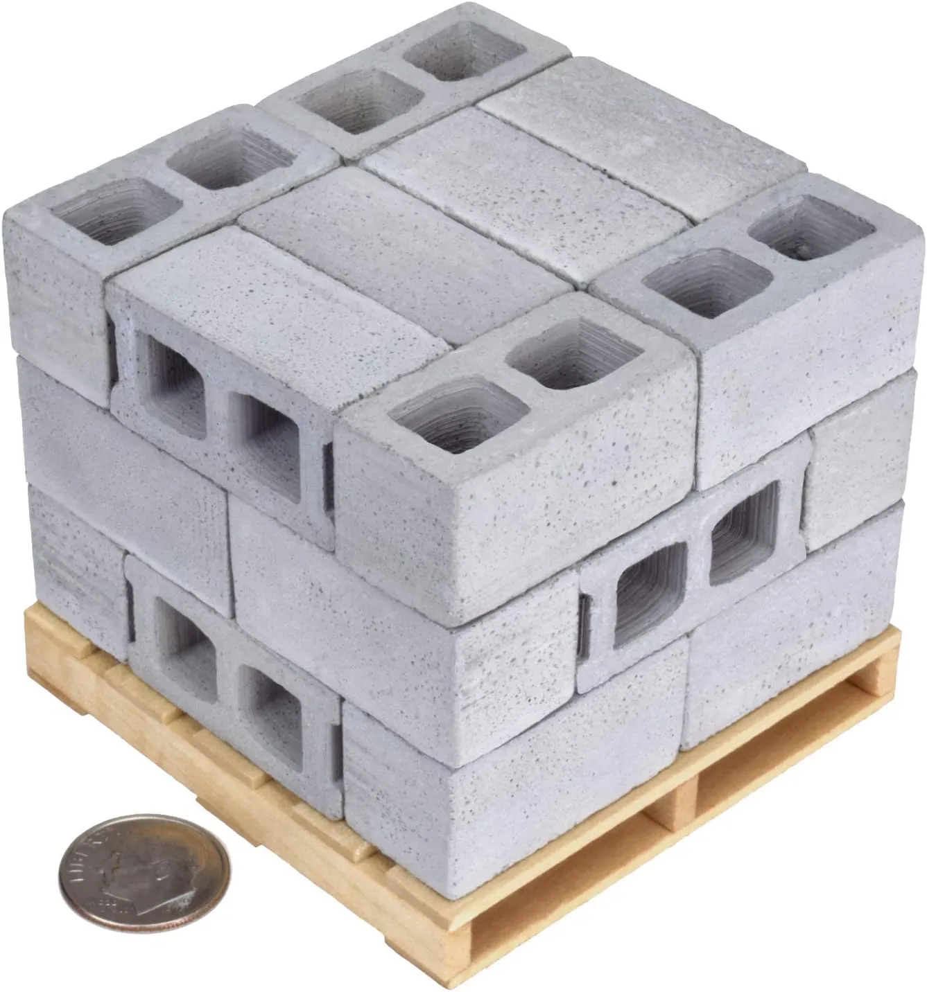 Acacia Grove Mini Cinder Blocks with Pallet, 1/12 Scale (24 Pack)