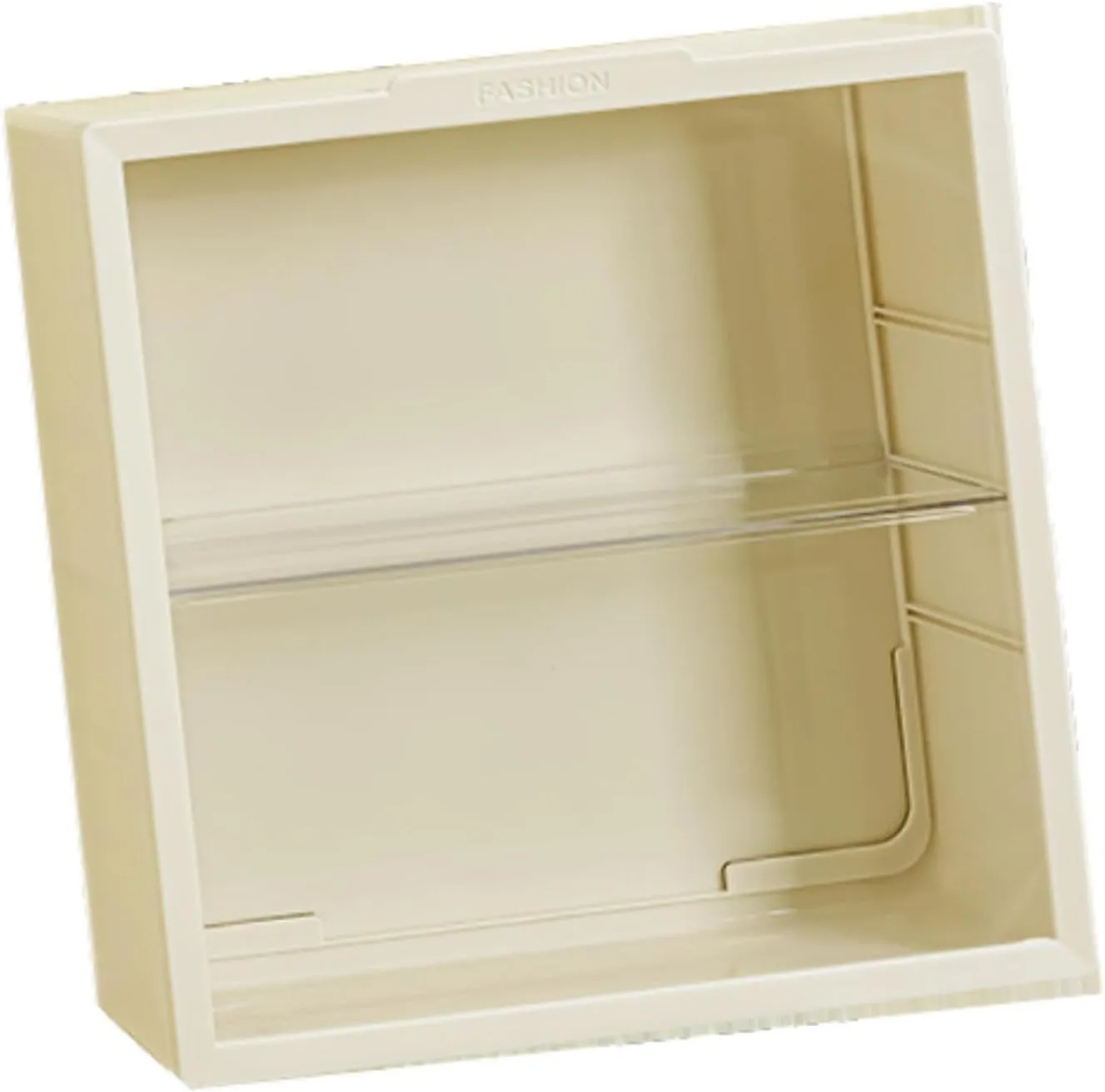 Action Figure Display Case Doll Storage Cabinet Lightweight Car Model Display Box Organizer for Bedroom Desk Home Living Room , Cream Color 2 Layer