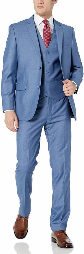 Adam Baker Men's Classic Fit 3-Piece (Jacket, Vets, Trousers) Vested Suit Set - Many Sizes & Colors Available