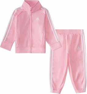 adidas Baby Girl's Zip Front Classic Tricot Jacket and Joggers Set