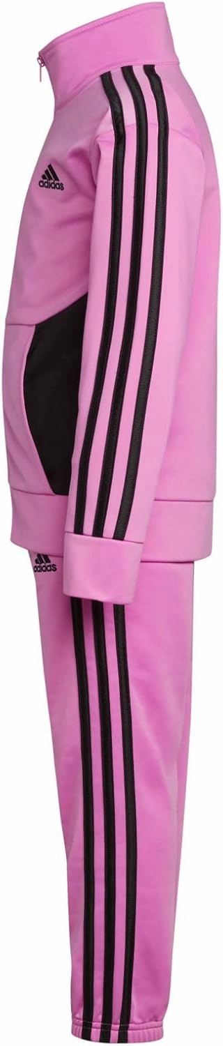 adidas Girl's Zip Front Classic Tricot Jacket and Joggers Set
