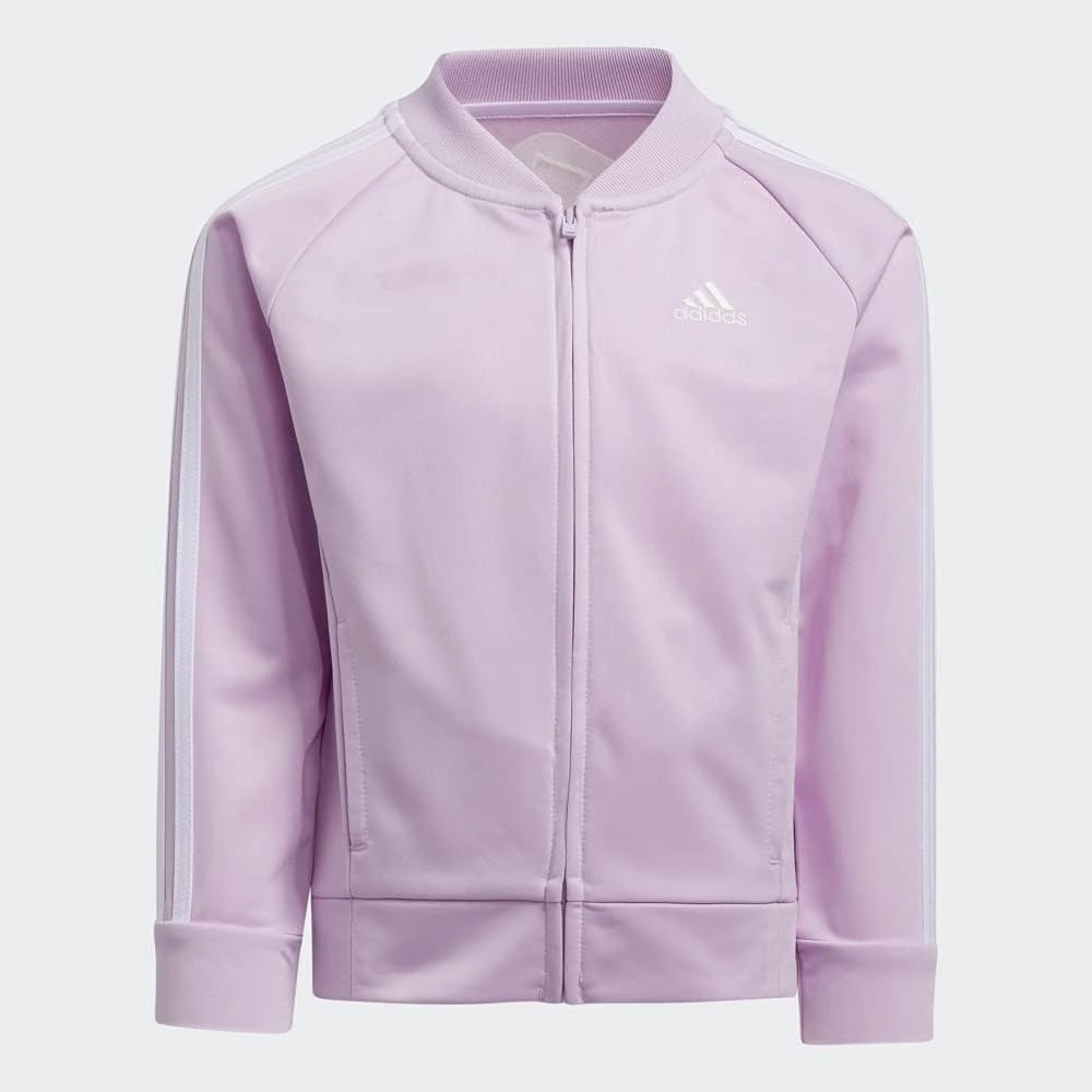 adidas Girl's Zip Front Classic Tricot Jacket and Joggers Set