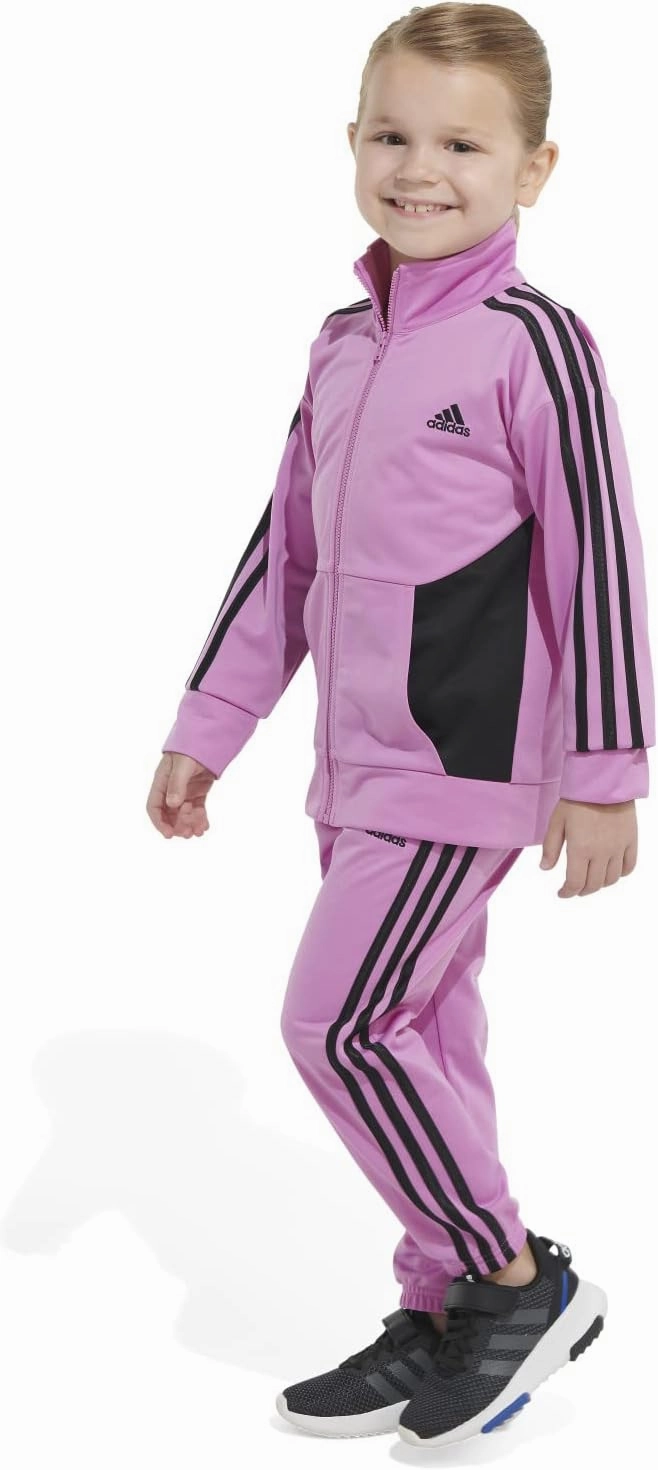adidas Girl's Zip Front Classic Tricot Jacket and Joggers Set