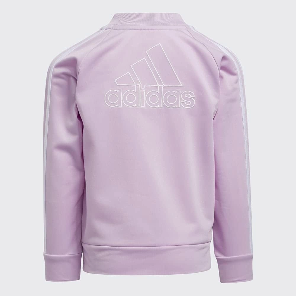 adidas Girl's Zip Front Classic Tricot Jacket and Joggers Set
