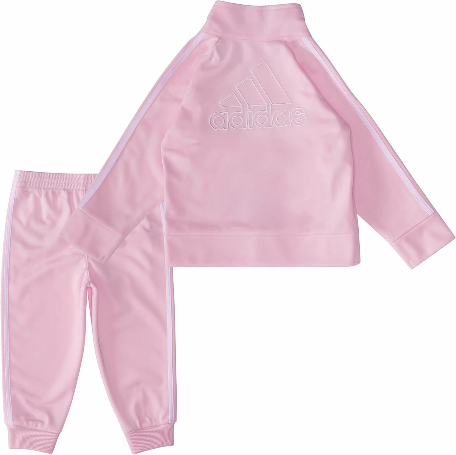 adidas Girls' Zip Front Classic Tricot Jacket and Joggers Set