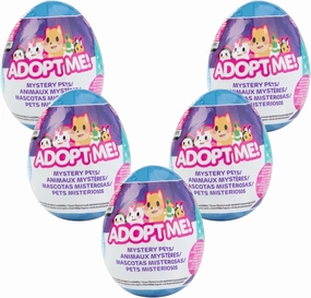 Adopt Me! Mystery Pets Blind Box Egg 5 Pack - Series 3 - Exclusive Virtual Item Code - Collectible Mini Animal Toy Figure, Styles May Vary - Gift for Kids, Girls & Boys Ages 6 