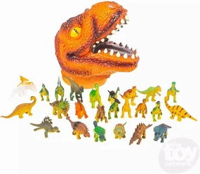 Adventure Planet 24 PC Dinosaur Set with T-Rex Head Case