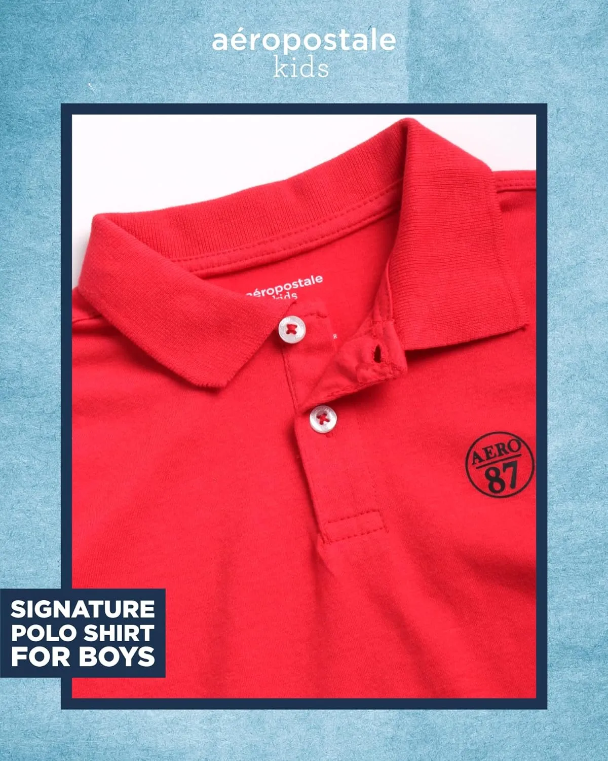 AEROPOSTALE Boys Short Sets - 2 Piece Short Sleeve Polo Shirt and Woven Cargo Shorts Summer Outfits for Boys (Sizes: 4-16)