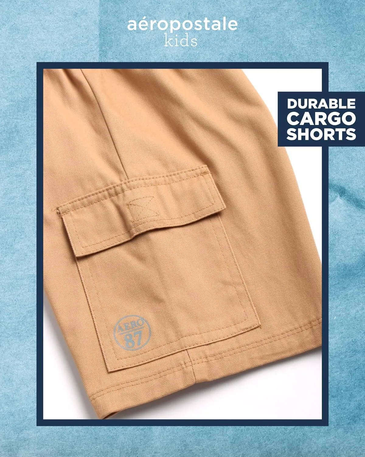 AEROPOSTALE Boys Short Sets - 2 Piece Short Sleeve Polo Shirt and Woven Cargo Shorts Summer Outfits for Boys (Sizes: 4-16)