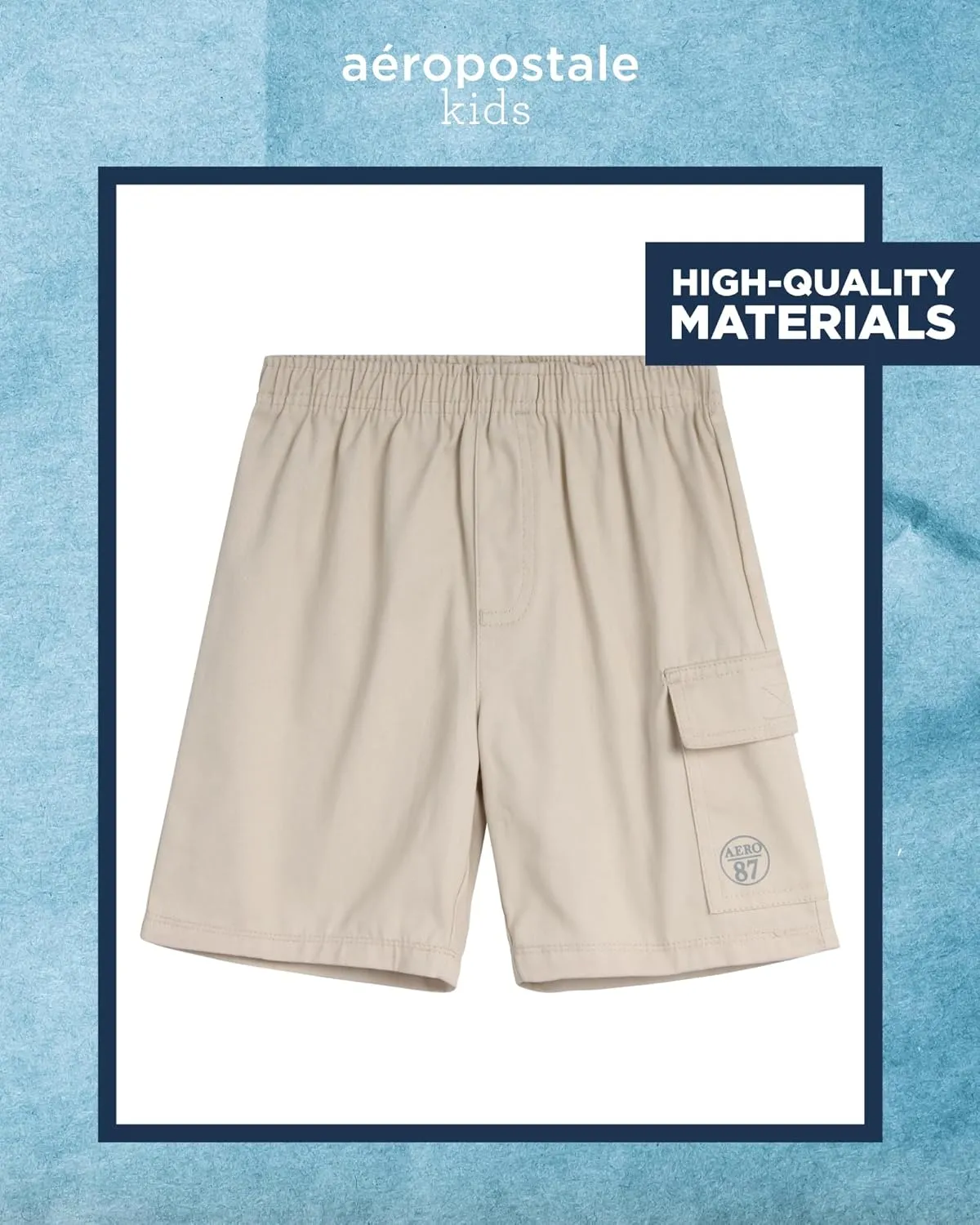 AEROPOSTALE Boys Short Sets - 2 Piece Short Sleeve Polo Shirt and Woven Cargo Shorts Summer Outfits for Boys (Sizes: 4-16)