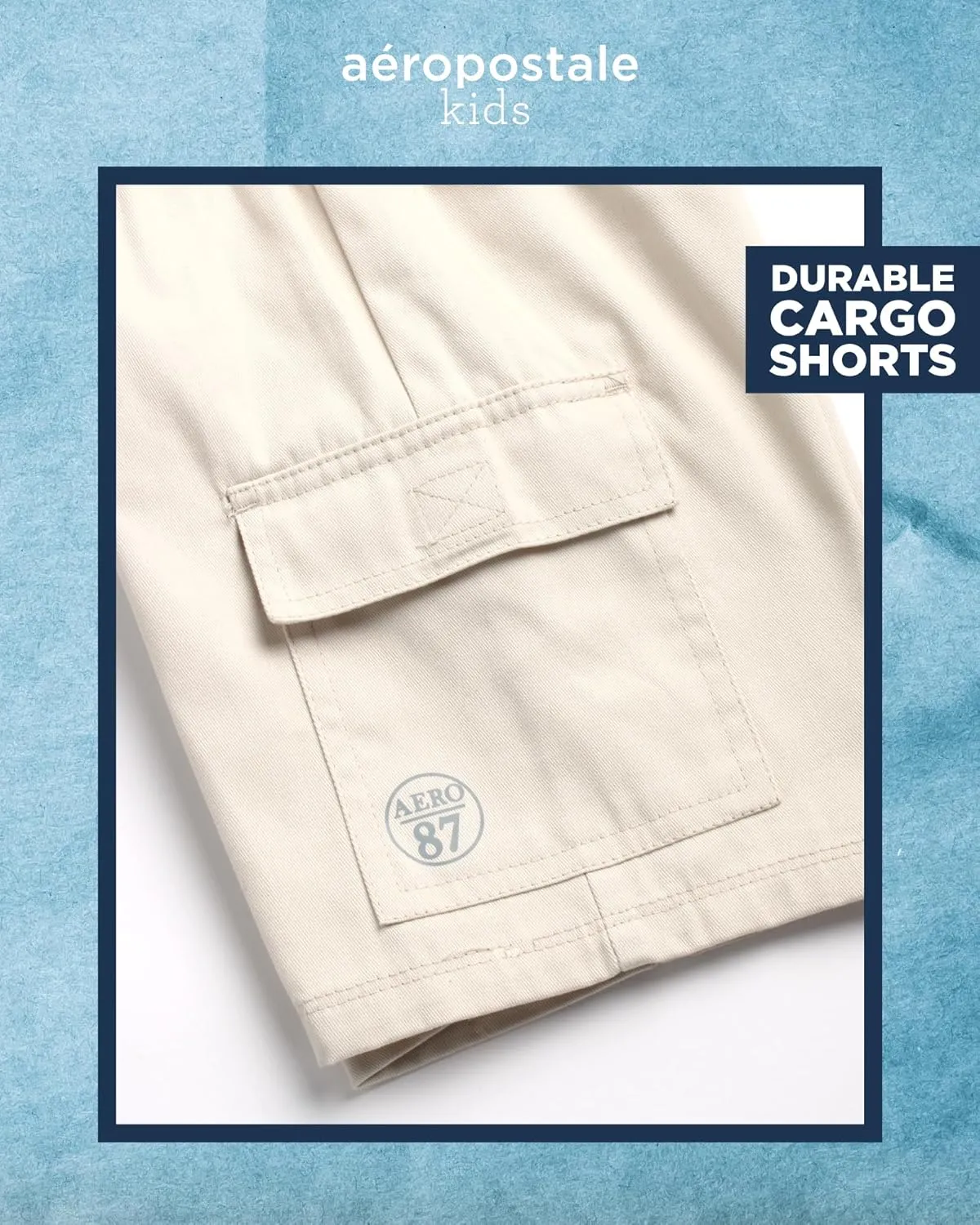 AEROPOSTALE Boys Short Sets - 2 Piece Short Sleeve Polo Shirt and Woven Cargo Shorts Summer Outfits for Boys (Sizes: 4-16)