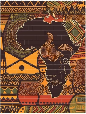 African Map Ethnic Pattern Building Block Puzzle Personalized Building Bricks Block Puzzle Building Family Keepsake DIY Brick Block Puzzles Valentine's Day Gifts for Home Decor Brick Puzzle