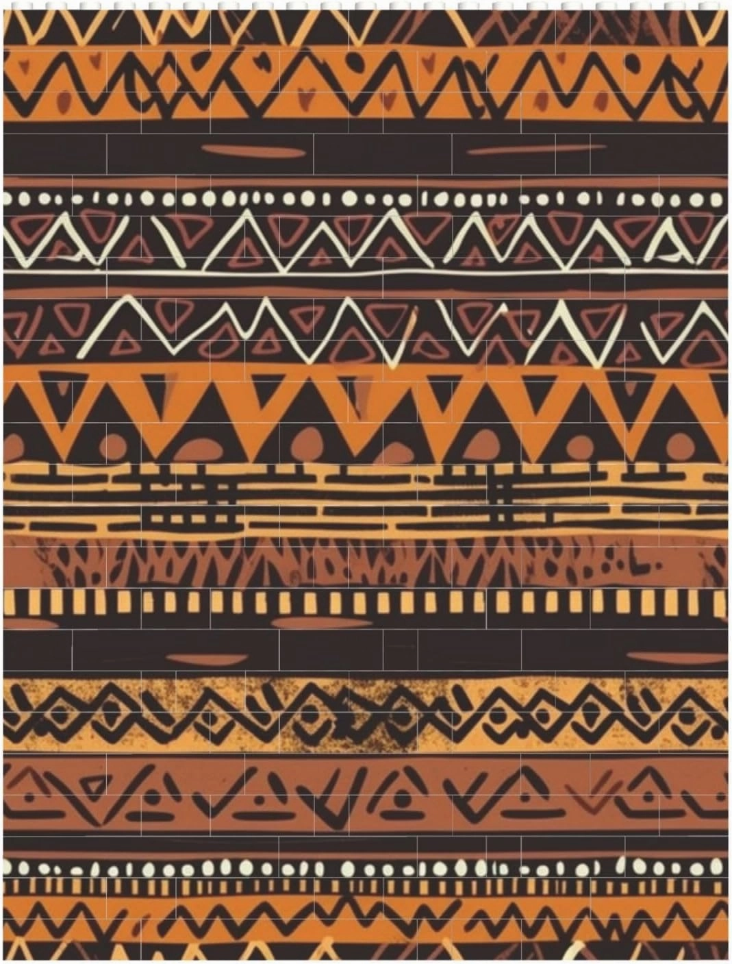 African Mud Cloth Tribal Building Block Puzzle Personalized Building Bricks Block Puzzle Building Family Keepsake DIY Brick Block Puzzles Valentine's Day Gifts for Home Decor Brick Puzzle