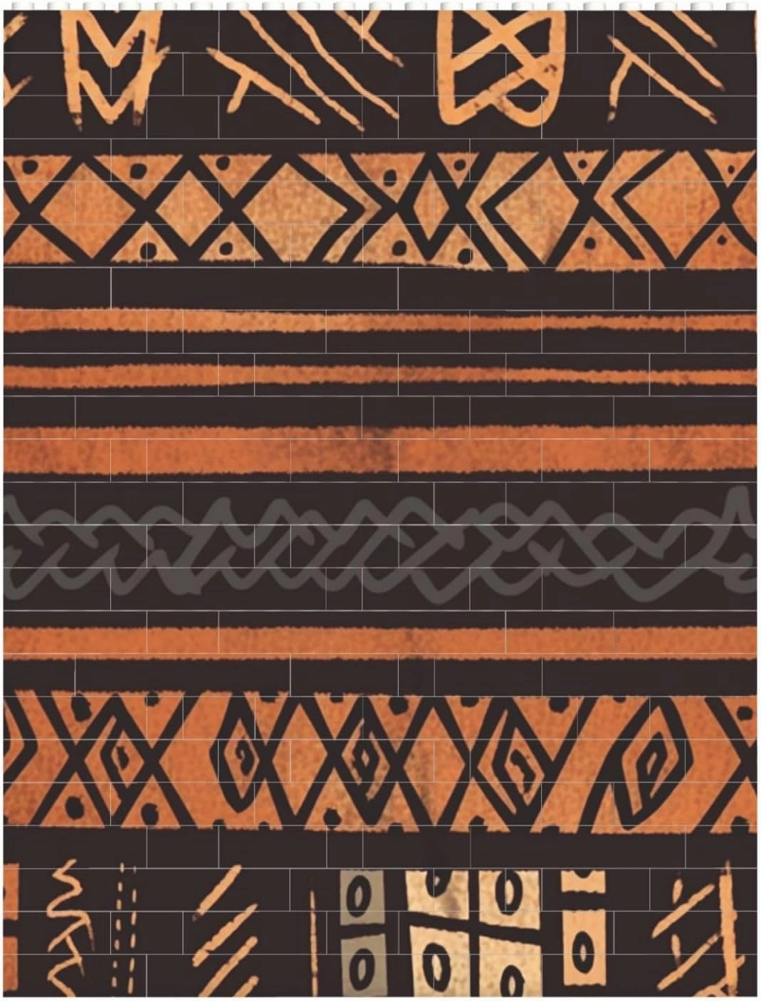 African Mud Cloth Tribal Building Block Puzzle Personalized Building Bricks for Adults Block Puzzle Building DIY Brick Block Puzzles Valentine's Day Gifts for Home Decor Brick Puzzle