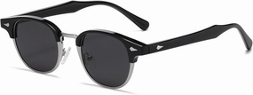 AIEYEZO Polarized Sunglasses for Men Women Classic Semi-Rimless Frame Sun Glasses Fashion Retro Designer Shades