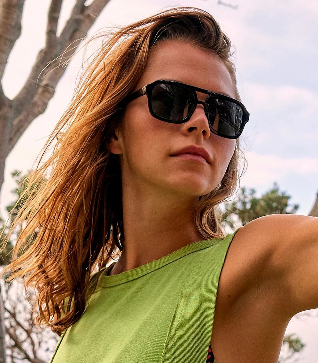 AIEYEZO Retro Square Sunglasses for Women Men Trendy Rectangle Aviator Sun Glasses Vintage 70s Shades