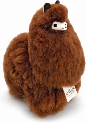 Alpaca Stuffed Animal - 12.6 inch Real Alpaca Wool Plush Toy (Medium-Walnut)
