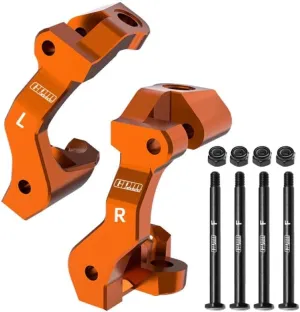 Aluminum 7075 Alloy Front Caster Blocks C-Hubs for Traxxas 1:16 Mini Maxx 4WD 107154-1 / Mini XRT VXL-3S 108076-1 Monster Truck Upgrades - Orange