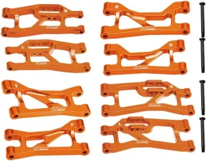 Aluminum 7075 Alloy Front Upper & Lower   Rear Upper & Lower Suspension Arms for Traxxas 1/16 Mini Maxx 4WD RTR Brushless Monster Truck 107154-1 Upgrades - Orange