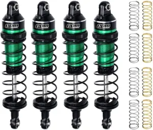 Aluminum Alloy Adjustable Shocks 87mm 4Pc Front and Rear for Traxxas 1:16 Mini Maxx 4WD 107154-1 / Mini XRT VXL-3S 108076-1 Monster Truck Upgrades - Green