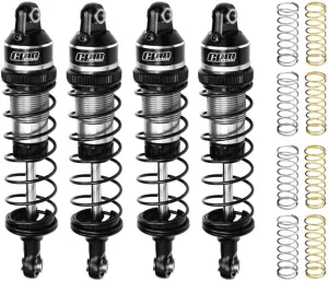 Aluminum Alloy Adjustable Shocks 87mm 4Pc Front and Rear for Traxxas 1:16 Mini Maxx 4WD 107154-1 / Mini XRT VXL-3S 108076-1 Monster Truck Upgrades - Silver