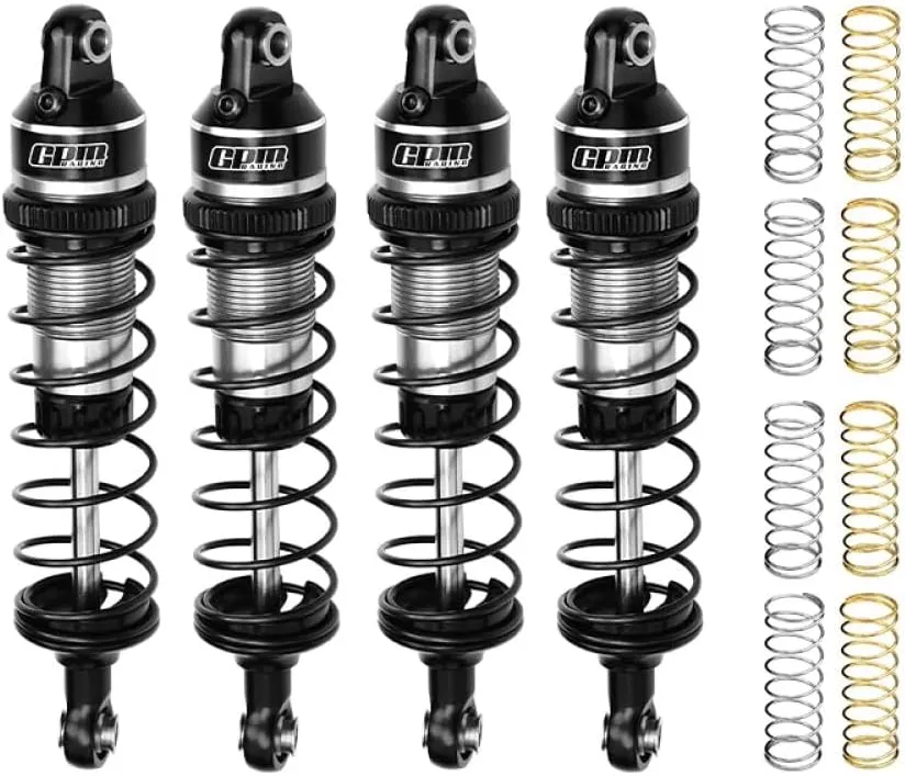 Aluminum Alloy Adjustable Shocks 87mm 4Pc Front and Rear for Traxxas 1:16 Mini Maxx 4WD 107154-1 / Mini XRT VXL-3S 108076-1 Monster Truck Upgrades - Silver