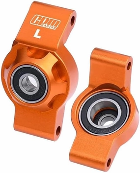Aluminum 7075 Alloy Rear Hub Stub Axle Carriers with Oversize Bearing for Traxxas 1:16 Mini Maxx 4WD 107154-1 / Mini XRT VXL-3S 108076-1 Monster Truck Upgrades - Orange
