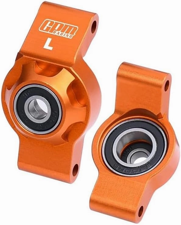 Aluminum 7075 Alloy Rear Hub Stub Axle Carriers with Oversize Bearing for Traxxas 1:16 Mini Maxx 4WD 107154-1 / Mini XRT VXL-3S 108076-1 Monster Truck Upgrades - Orange