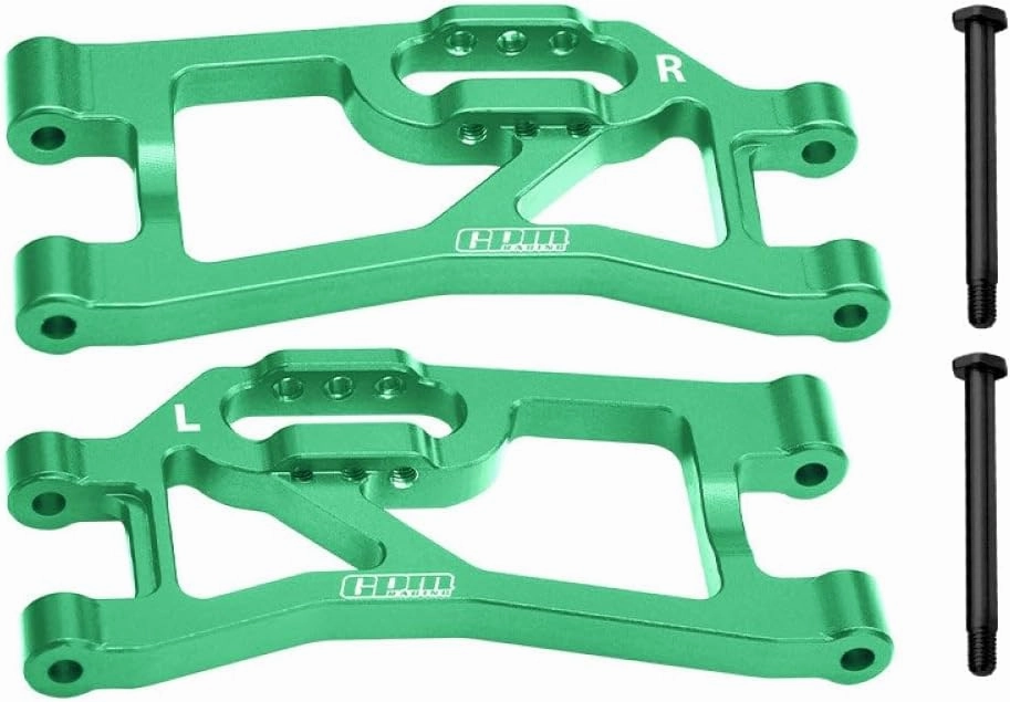 Aluminum 7075 Alloy Rear Lower Suspension Arms for Traxxas 1/16 Mini Maxx 4WD RTR Brushless Monster Truck 107154-1 Upgrades - Green