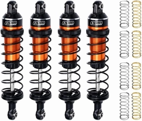 Aluminum Alloy Adjustable Shocks 87mm 4Pc Front and Rear for Traxxas 1:16 Mini Maxx 4WD 107154-1 / Mini XRT VXL-3S 108076-1 Monster Truck Upgrades - Orange