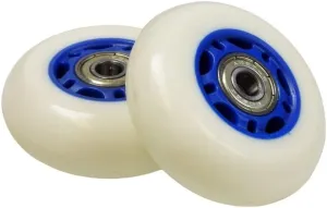 AlveyTech 68 mm Wheels with Bearings for Razor RipStik® RipSter, RipStik® RipSter DLX, & Sole Skate (Set of 2) (White Wheel Blue Hub)