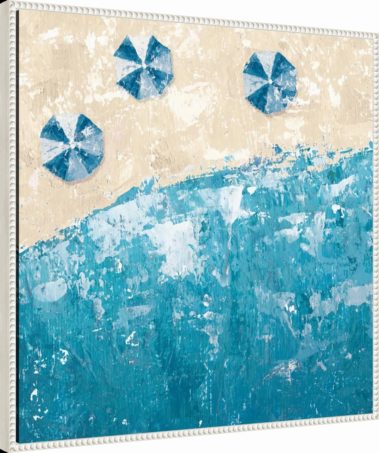 Amanti Art Framed Canvas Wall Art 30x30 Beach Days Blue by Sarah Adams, Framed Wall Art Canvas, Abstract Artwork, Traditional Decor, Large Poster Painting for Living Room, Bedroom, Bathroom, Kitchen,