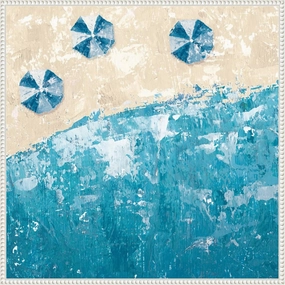 Amanti Art Framed Canvas Wall Art 30x30 Beach Days Blue by Sarah Adams, Framed Wall Art Canvas, Abstract Artwork, Traditional Decor, Large Poster Painting for Living Room, Bedroom, Bathroom, Kitchen,