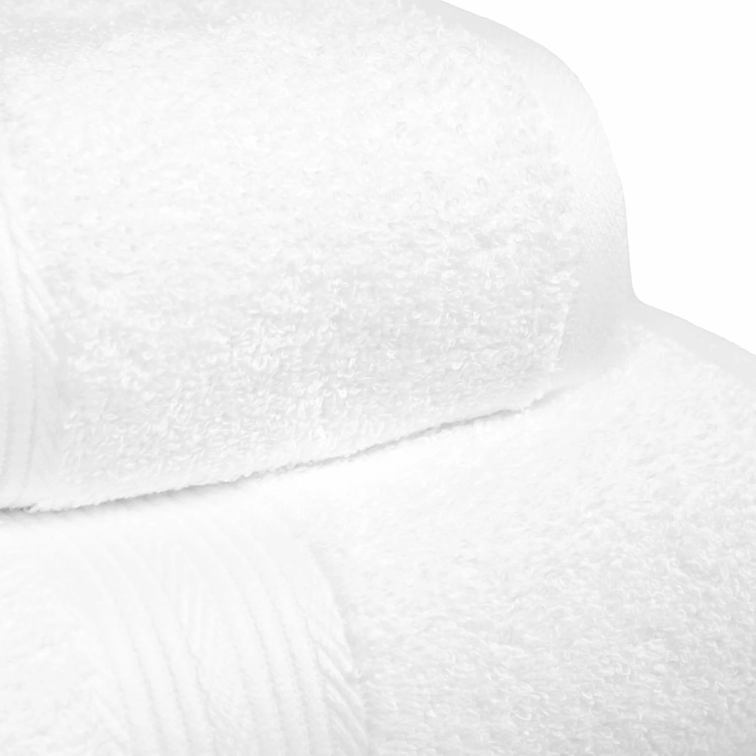 Amazon Basics 6 Piece Oversized Fade resistant Towel set, 100% Cotton towels for bathroom, soft and absorbent, 2 Bath Towels, 2 Hand Towels and 2 Washcloths bathroom towel set, White