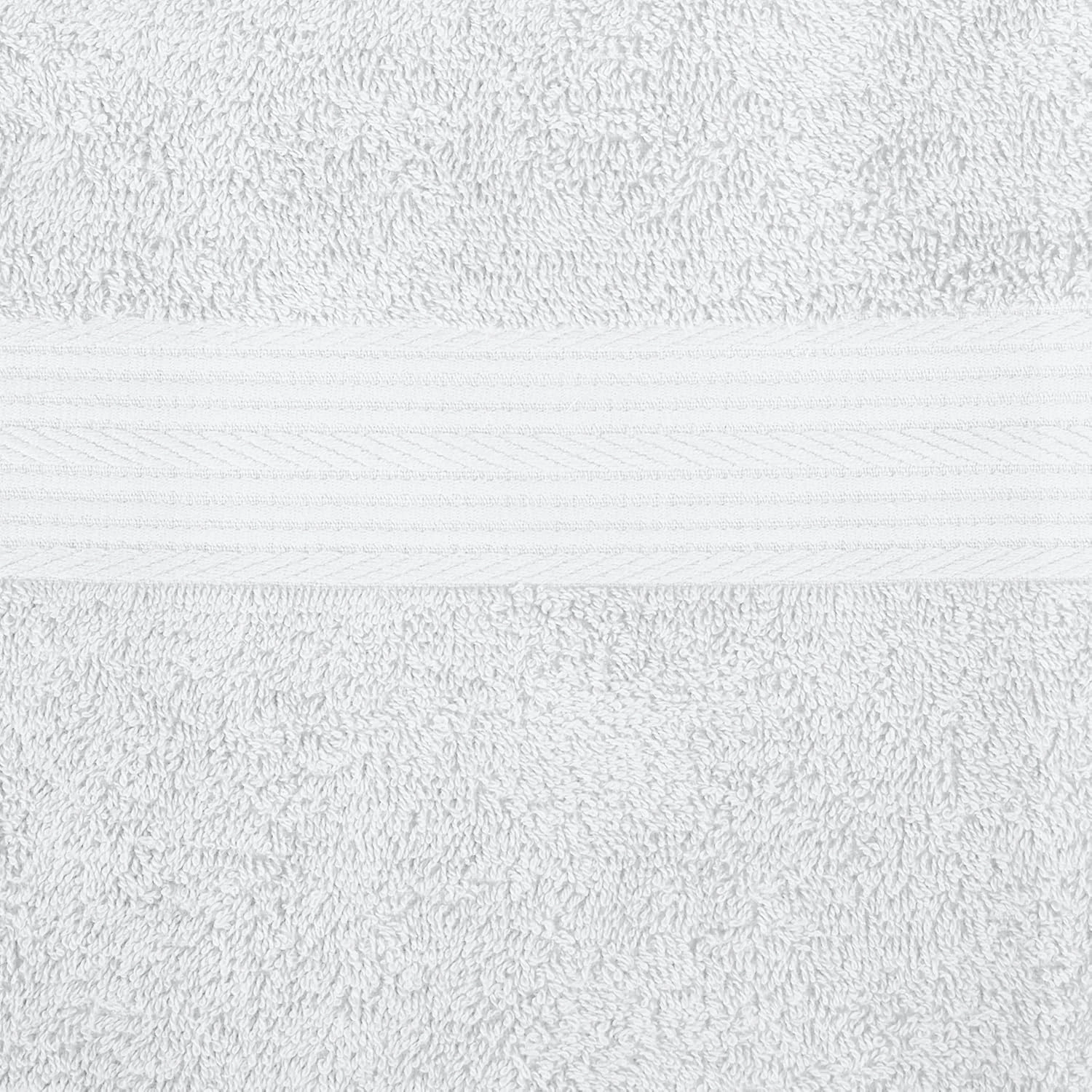 Amazon Basics 6 Piece Oversized Fade resistant Towel set, 100% Cotton towels for bathroom, soft and absorbent, 2 Bath Towels, 2 Hand Towels and 2 Washcloths bathroom towel set, White