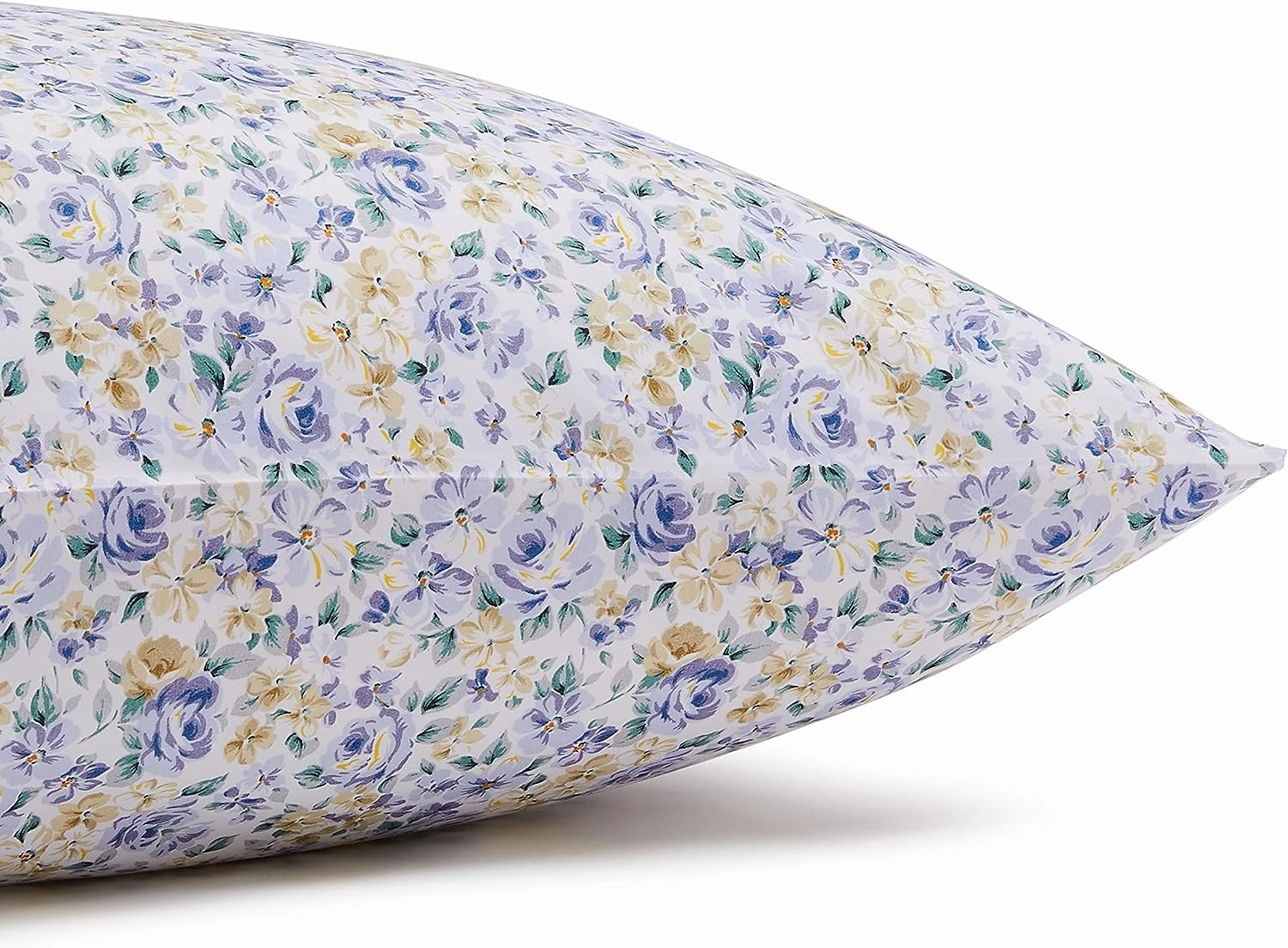 Amazon Basics Lightweight Super Soft Easy Care Microfiber 4 Piece Bed Sheet Set With 14-inch Deep Pockets, Full, Blue Floral,Printed