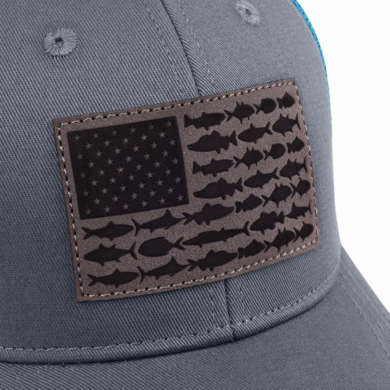 American Fish Flag Trucker Hats - Fishing Gifts for Men - Outdoor Snapback Fishing Hats Perfect for Camping and Daily Use