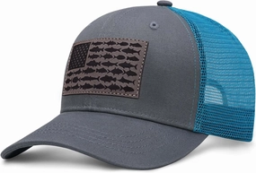 American Fish Flag Trucker Hats - Fishing Gifts for Men - Outdoor Snapback Fishing Hats Perfect for Camping and Daily Use