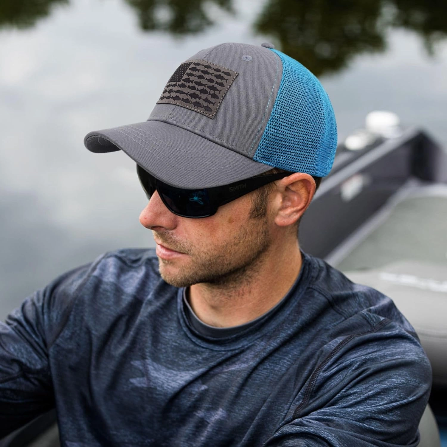 American Fish Flag Trucker Hats - Fishing Gifts for Men - Outdoor Snapback Fishing Hats Perfect for Camping and Daily Use