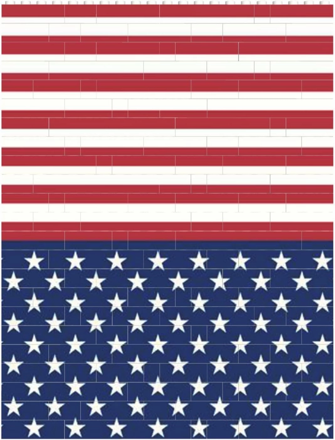 American Flag Stars Stripes Building Block Puzzle Personalized Building Bricks for Adults Block Puzzle Building DIY Brick Block Puzzles Valentine's Day Gifts for Home Decor Brick Puzzle