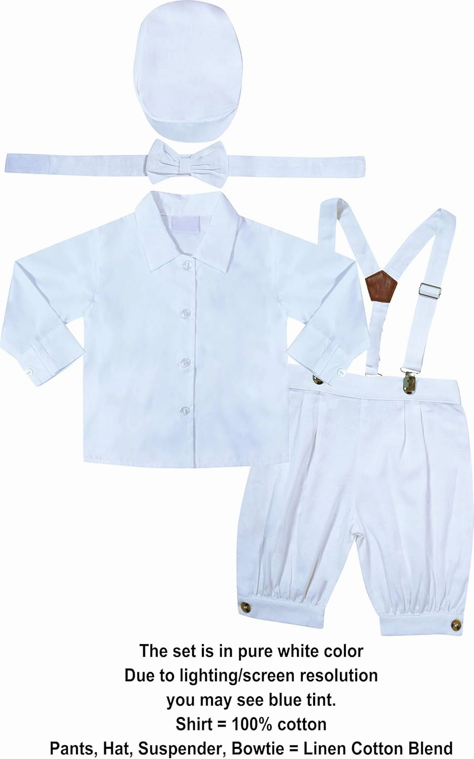 AMK Baby Toddler Little Boys Vintage Knickerbocker Suit Set - 5 pc Suspender Bowtie Hat Knickers Retro Suit…