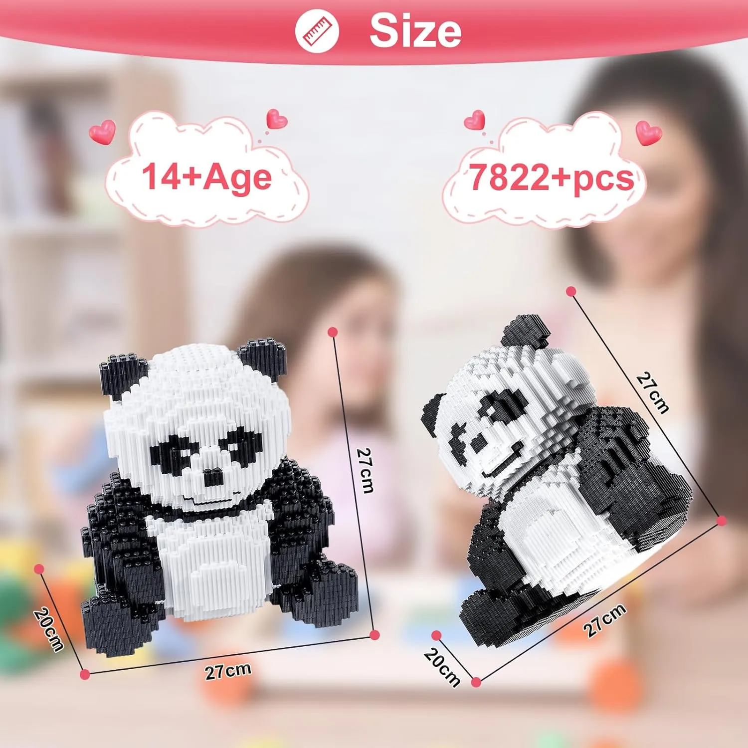 Animal Panda Mini Blocks Building Set, 7822 Pcs Cute 3D Puzzle Mini Building Bricks Toy Kits, DIY Educational Particle Building Birthday Gift for Party Favors