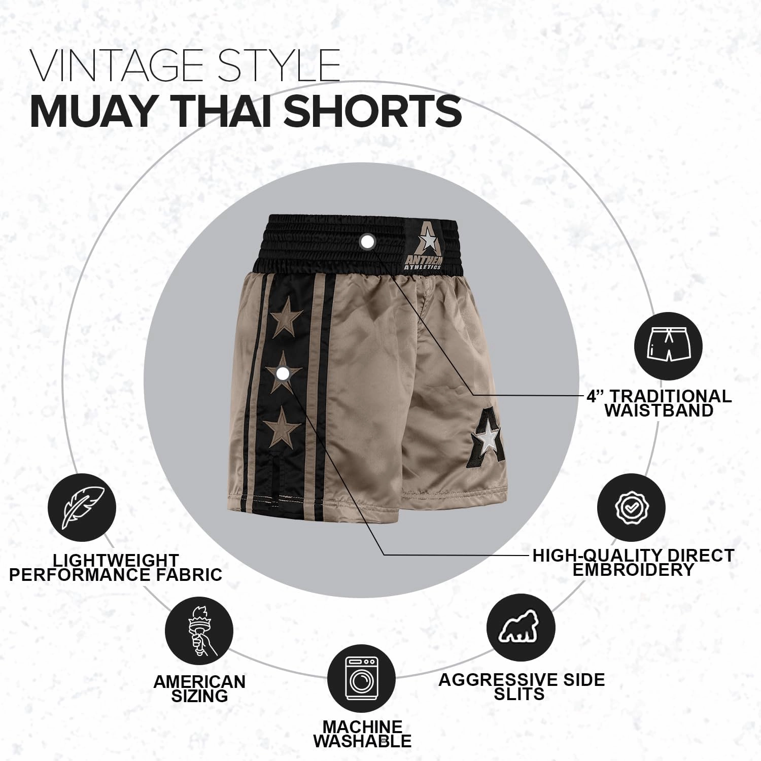 Anthem Athletics Muay Thai Shorts Men, Muay Thai Shorts Women - Kickboxing Short Boxing Trunks 5050 Classic Infinity Resolute