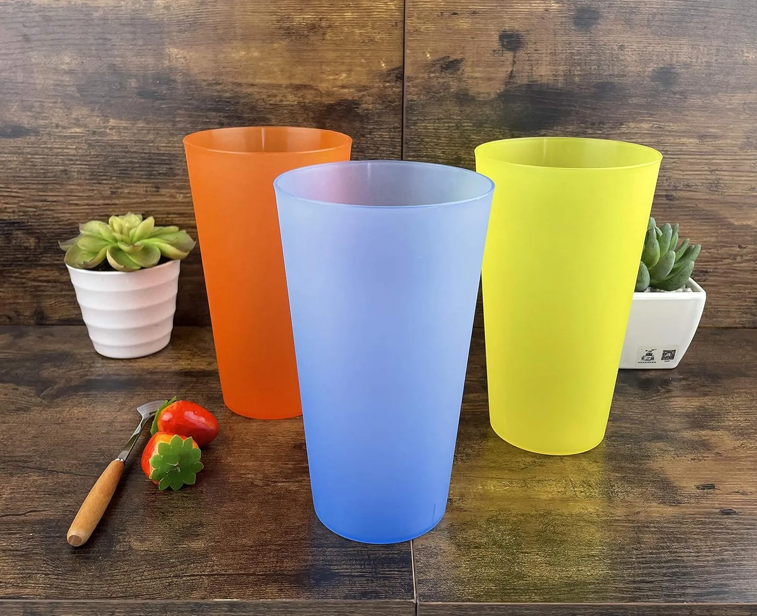 AOYITE Large Plastic Cups Reusable - 32 oz Water Tumblers Unbreakable Drinking Glasses set of 12 - BPA Free Dishwasher Safe Big Plastic Cups for Kids Kitchen Camping Party Outdoor