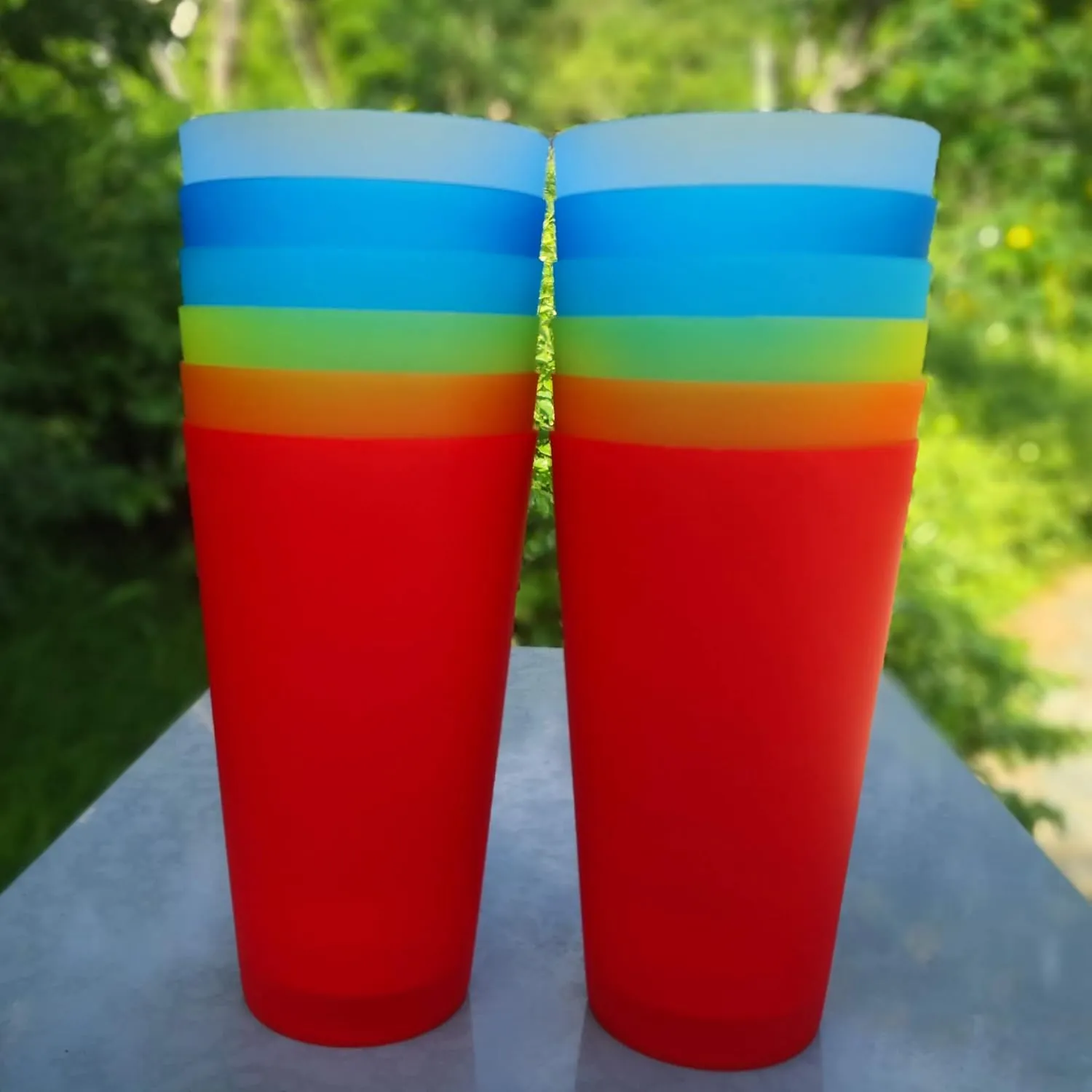 AOYITE Large Plastic Cups Reusable - 32 oz Water Tumblers Unbreakable Drinking Glasses set of 12 - BPA Free Dishwasher Safe Big Plastic Cups for Kids Kitchen Camping Party Outdoor
